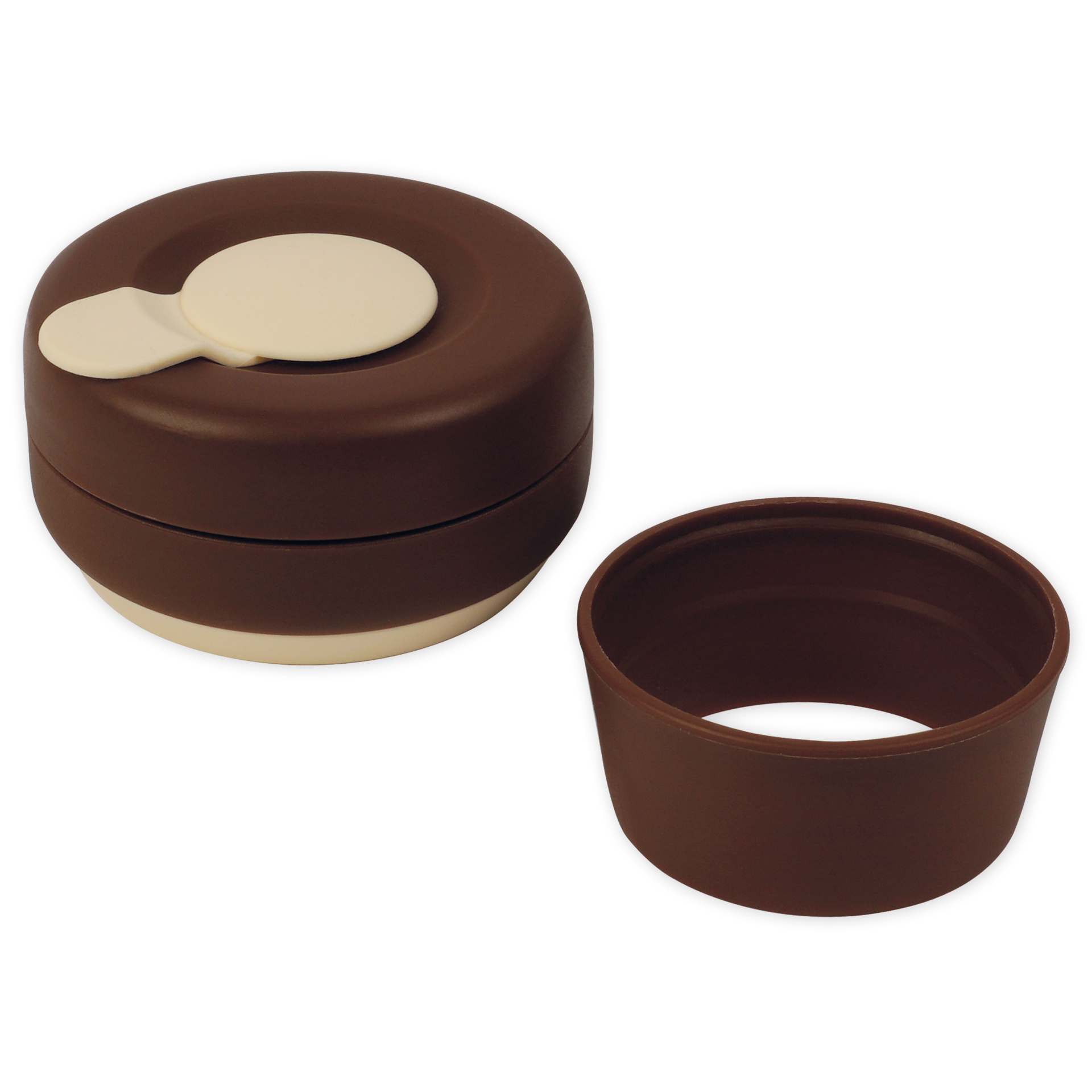 Trinkbecher mit Deckel aus Silikon, faltbar, 355 ml