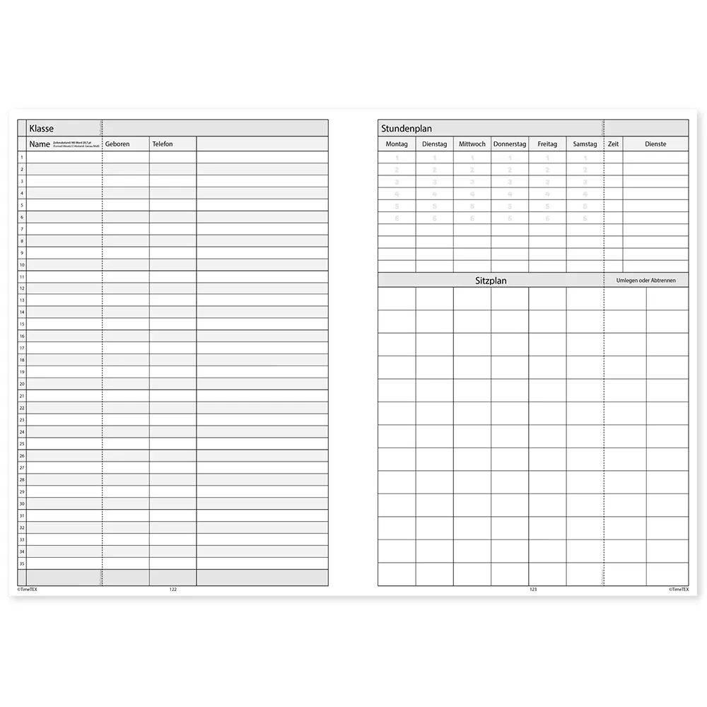 TimeTEX Trend-Schulplaner A5, 2026/2027, nachtblau