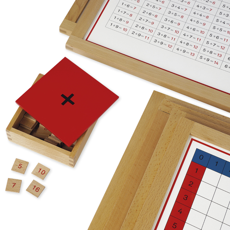 Table de mémorisation de l’addition TimeTEX « Montessori Premium », cadre en bois