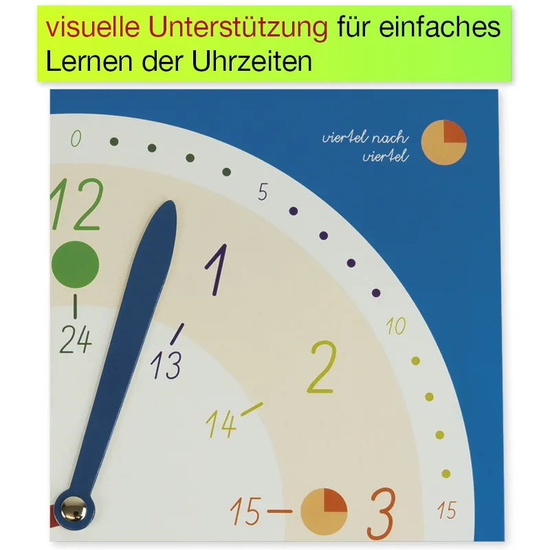 Demo-Lernuhr 1-24 analog, 30x30 cm, manuell
