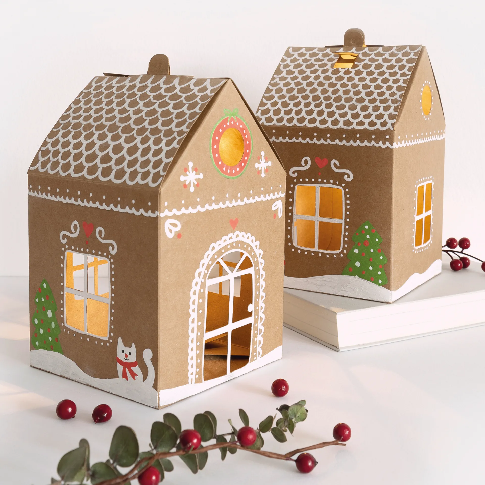 Knutselset "Kraftkartonnen huisje", 6 stuks