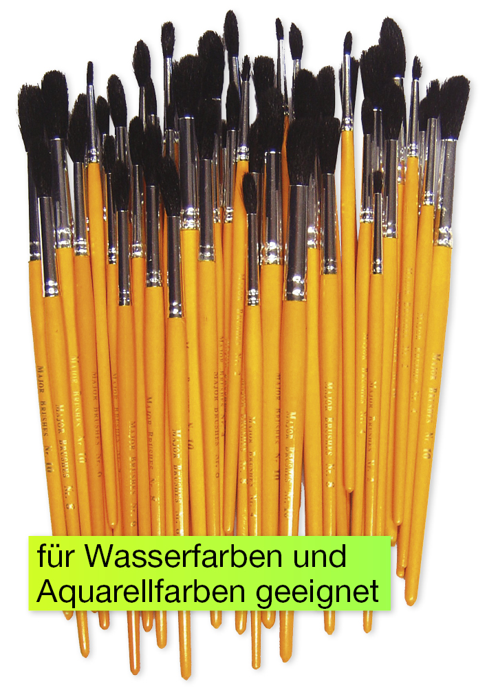 Pinsel für Wassermalfarbe, 50-tlg.