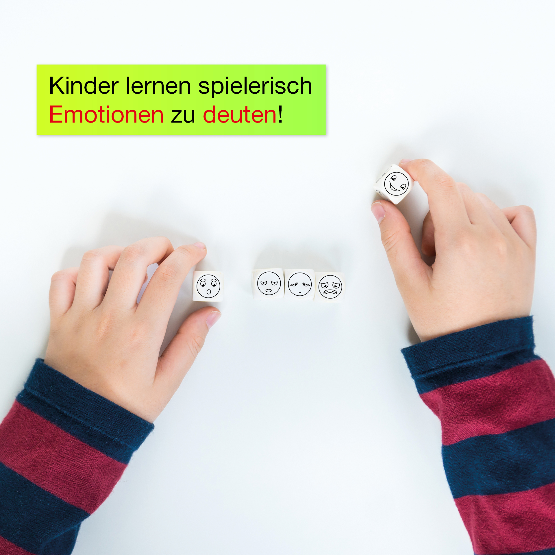 TimeTEX Dobbelstenen emoties, "6 gezichtjes", 5-delige set