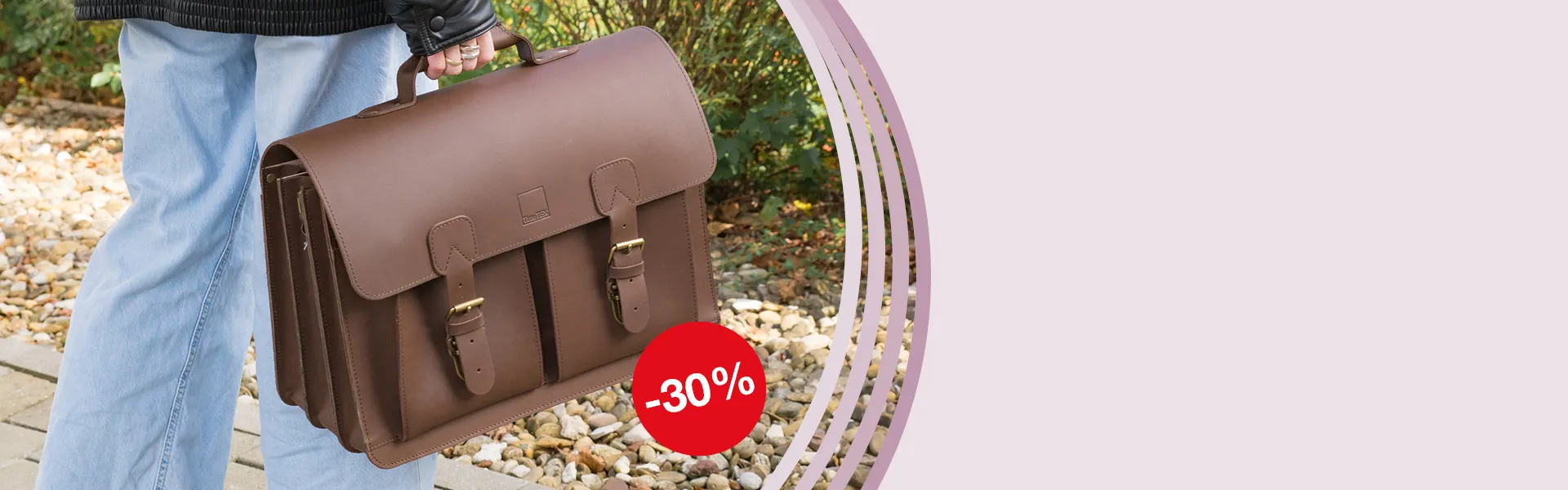 Büchertasche aus dunkelbraunen Leder von der Marke TimeTEX