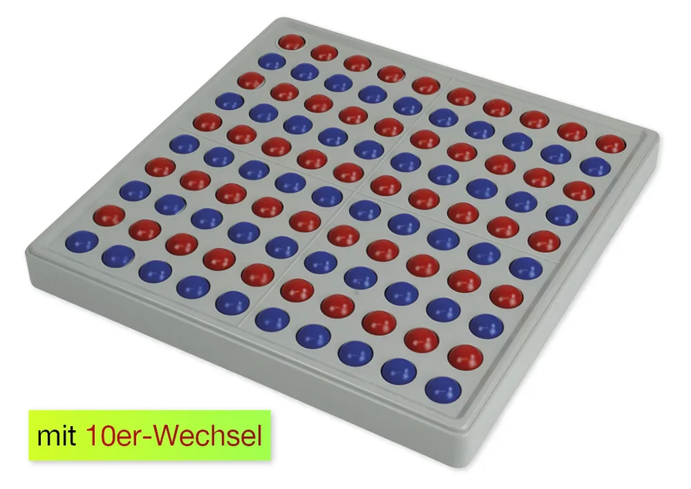 Abaco 100 ohne Zahlen, rot-blau, Zähl- und Rechenrahmen