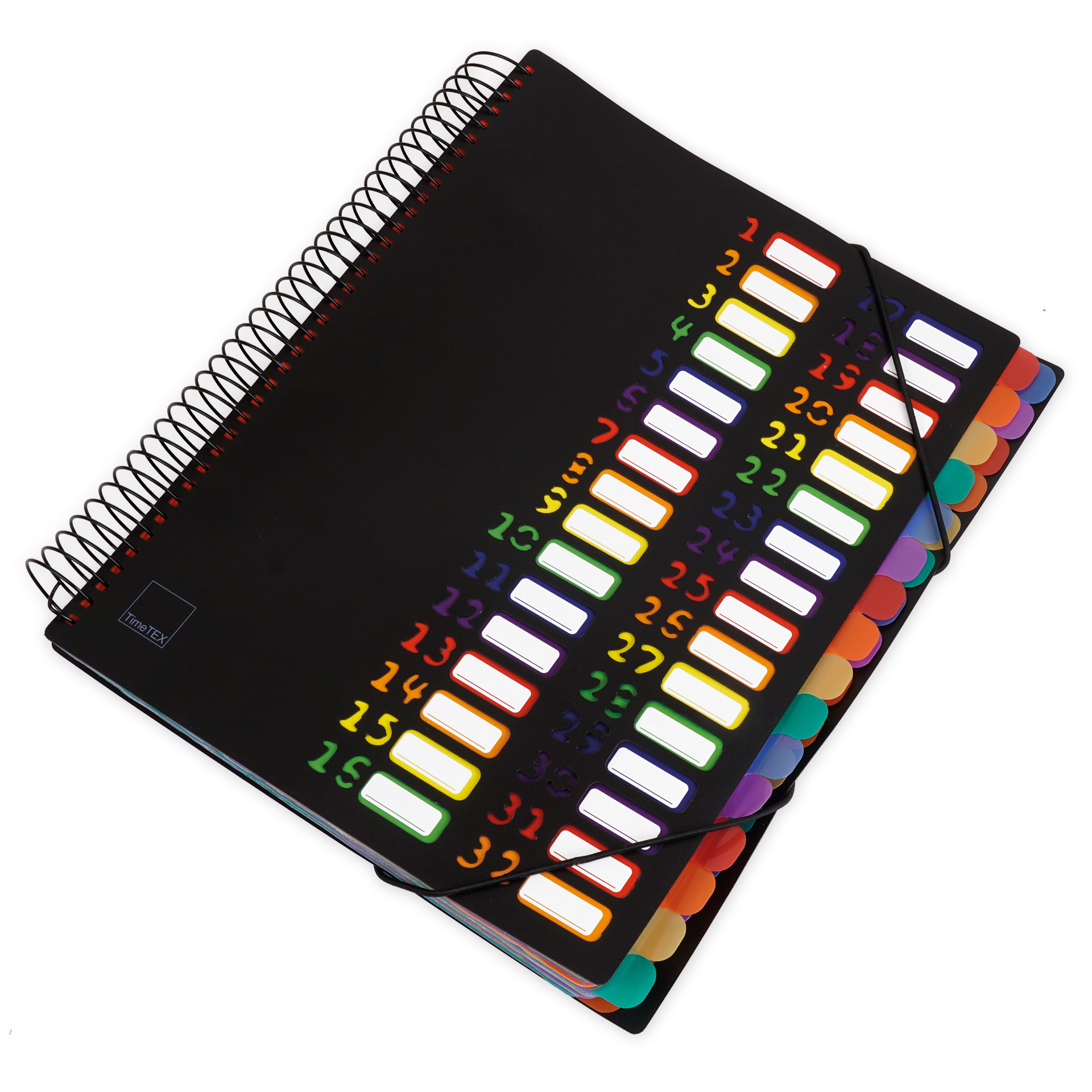 TimeTEX skrivebordsmappe 1-32 A4, farvet med elastik lukning TimeTEX skrivebordsmappe 1-32 A4, farvet med elastik lukning