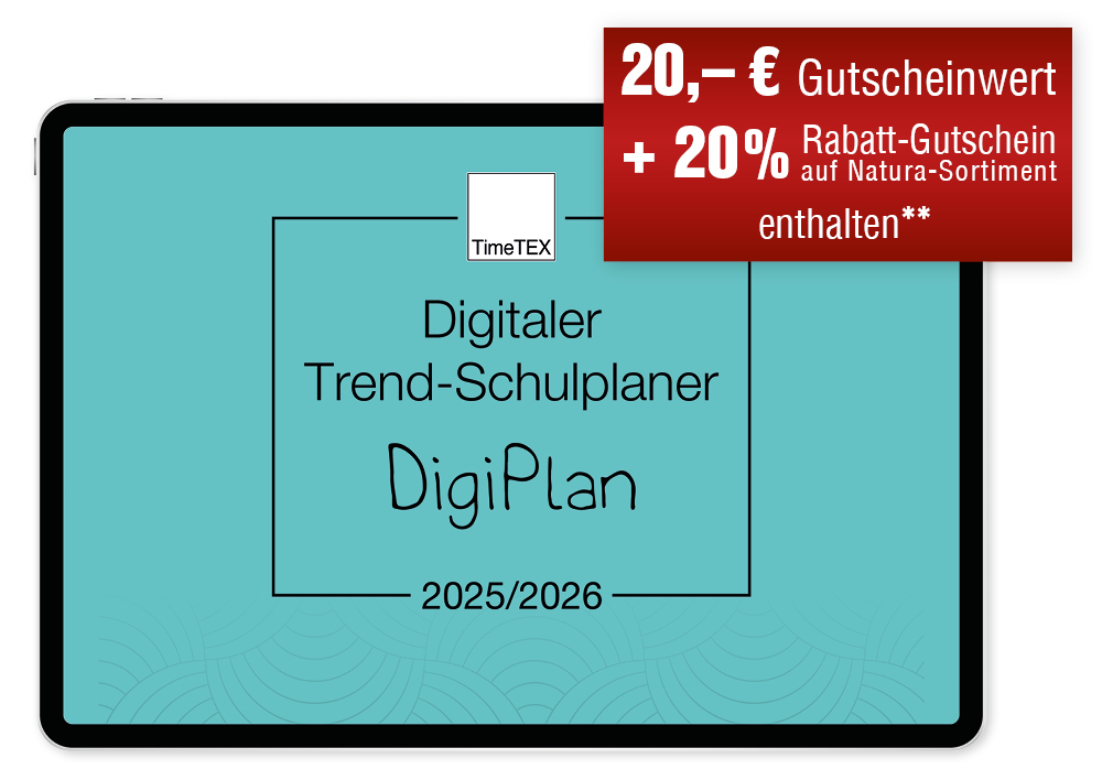 TimeTEX Digitaler Trend-Schulplaner DigiPlan 2025/2026, lagune