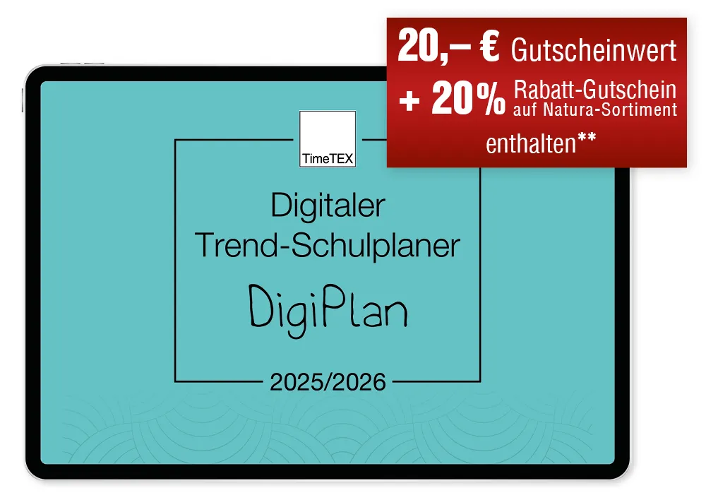 TimeTEX Digitaler Trend-Schulplaner DigiPlan 2025/2026, lagune