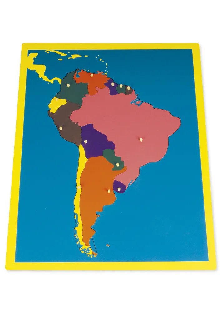 TimeTEX pusselkarta Sydamerika "Montessori Premium"