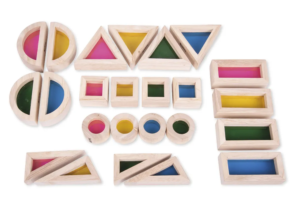 Holzbausteine "Regenbogen", 24-tlg.