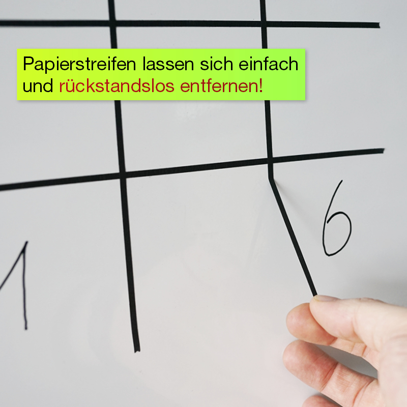 Linie do tablic suchościeralnych, samoprzylepne, czarne, w dozowniku, 15 m / 3 mm