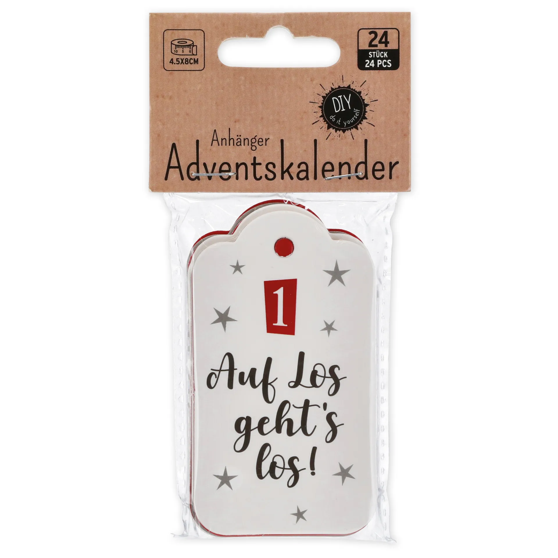 Adventskalender-Anhänger "Sprüche", 24 Stück