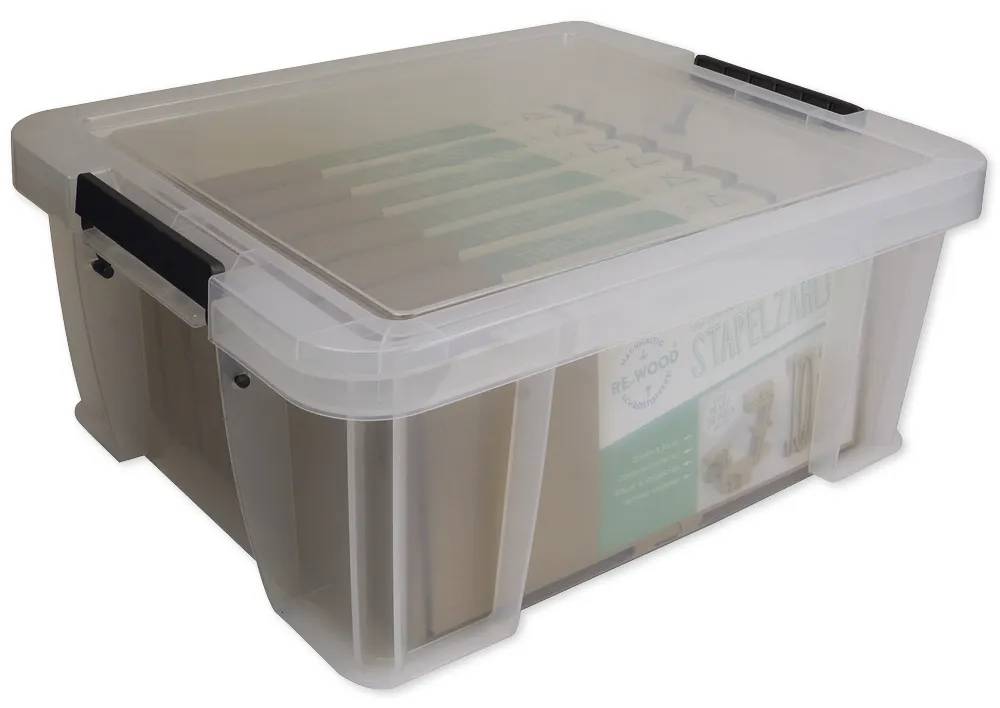 Klassensatz Stapel-Zahlen naturfarben, 8-tlg., in Stapel-Box