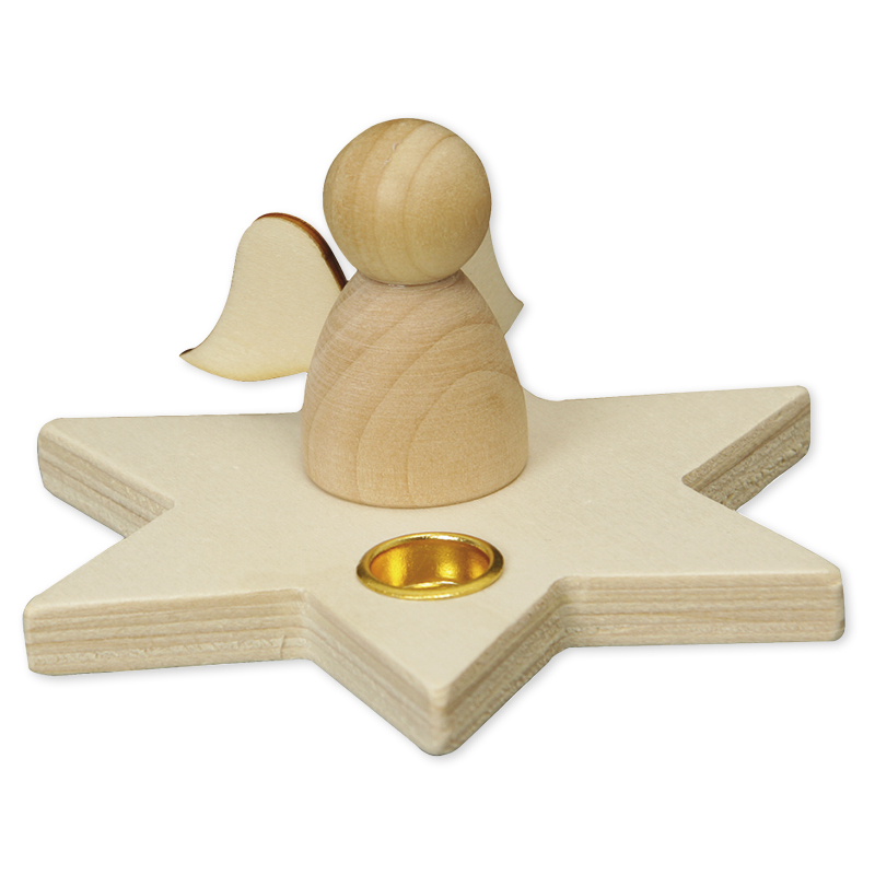 Hagemann Kerzen-Halter "Stern mit Engelchen", 10,5 cm ø