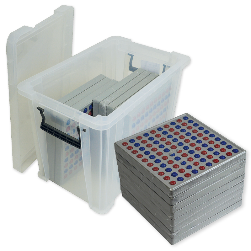 TimeTEX Klassensatz ABACO für 100-er Zahlenraum, rot-blau, 8-tlg., in Box