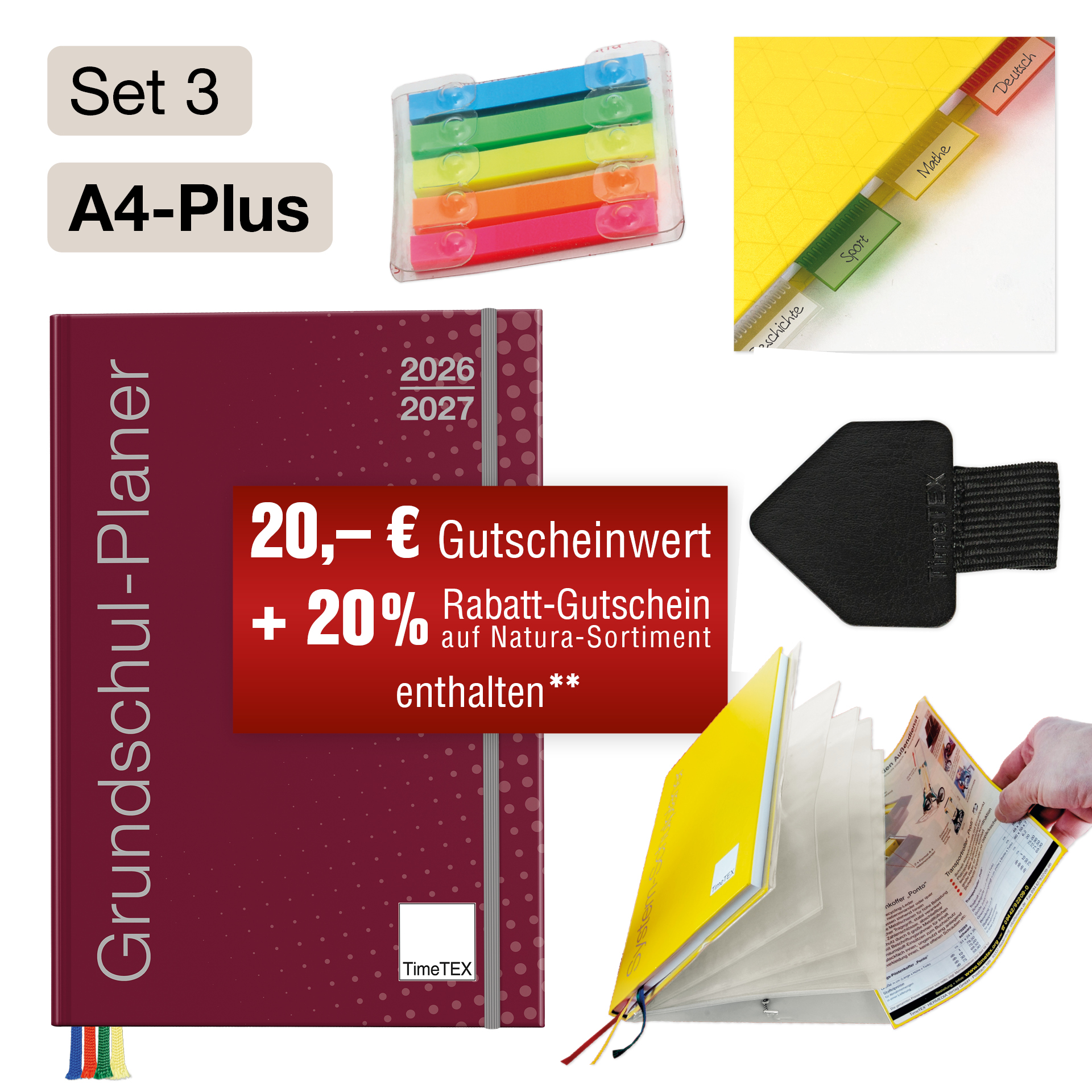 TimeTEX Grundschulplaner - Lehrerplaner - Lehrerkalender -Set 2026/2027 A4-Plus