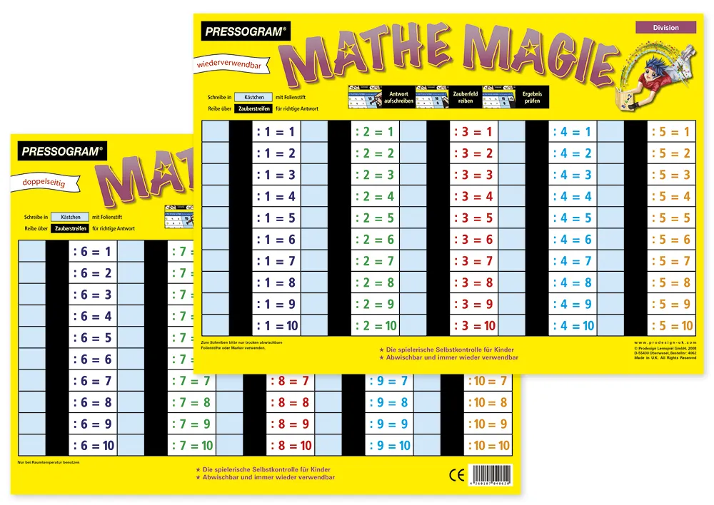 TimeTEX Zaubertafel "Mathematik" Division Ergebnis
