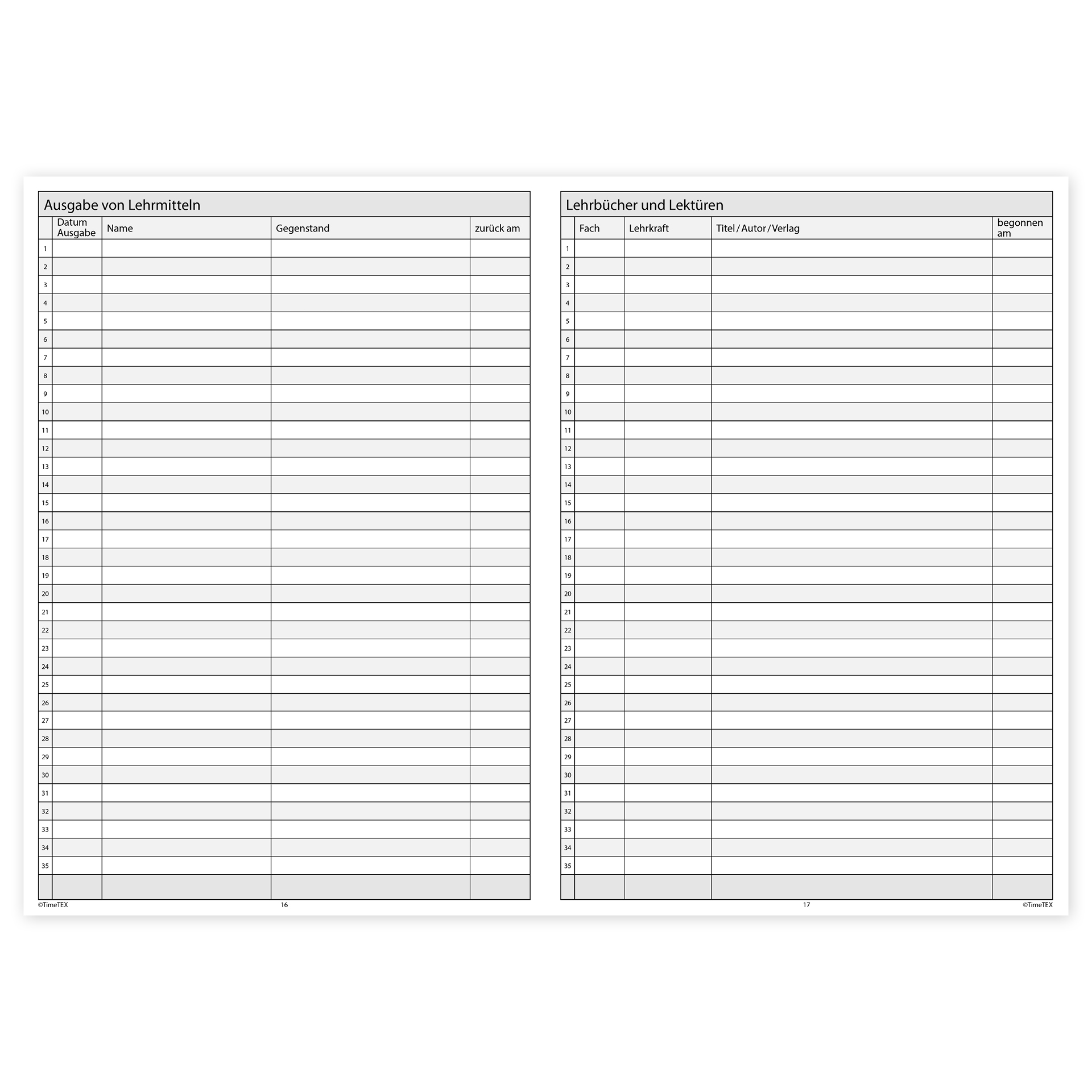 TimeTEX Klassenbuch A4-Plus, Sekundarstufe + Grundschule TimeTEX Klassenbuch A4-Plus, Sekundarstufe + Grundschule