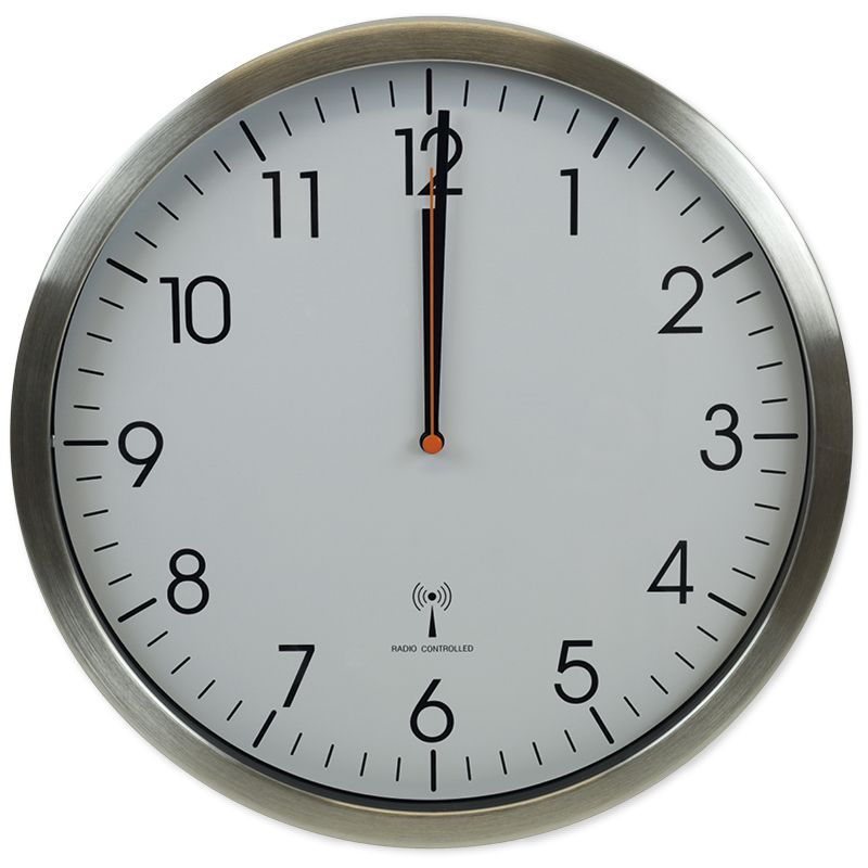 TimeTEX Funk-Schuluhr mit Quarzlaufwerk, schleichender Sekundenzeiger, 30,5 cm ø