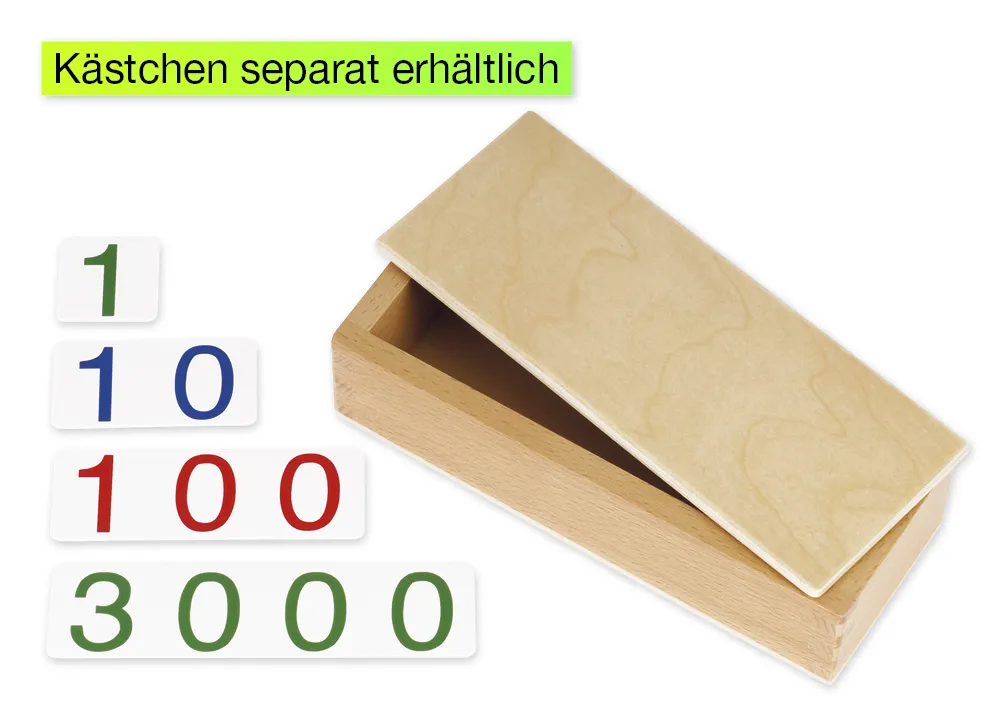 TimeTEX Malé číselné karty, 1-3000, plastové, "Montessori Premium"