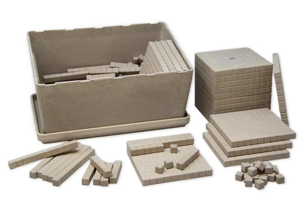 Set de bază Dienes, 151 de piese, intervalul numeric până la 1.000, natur