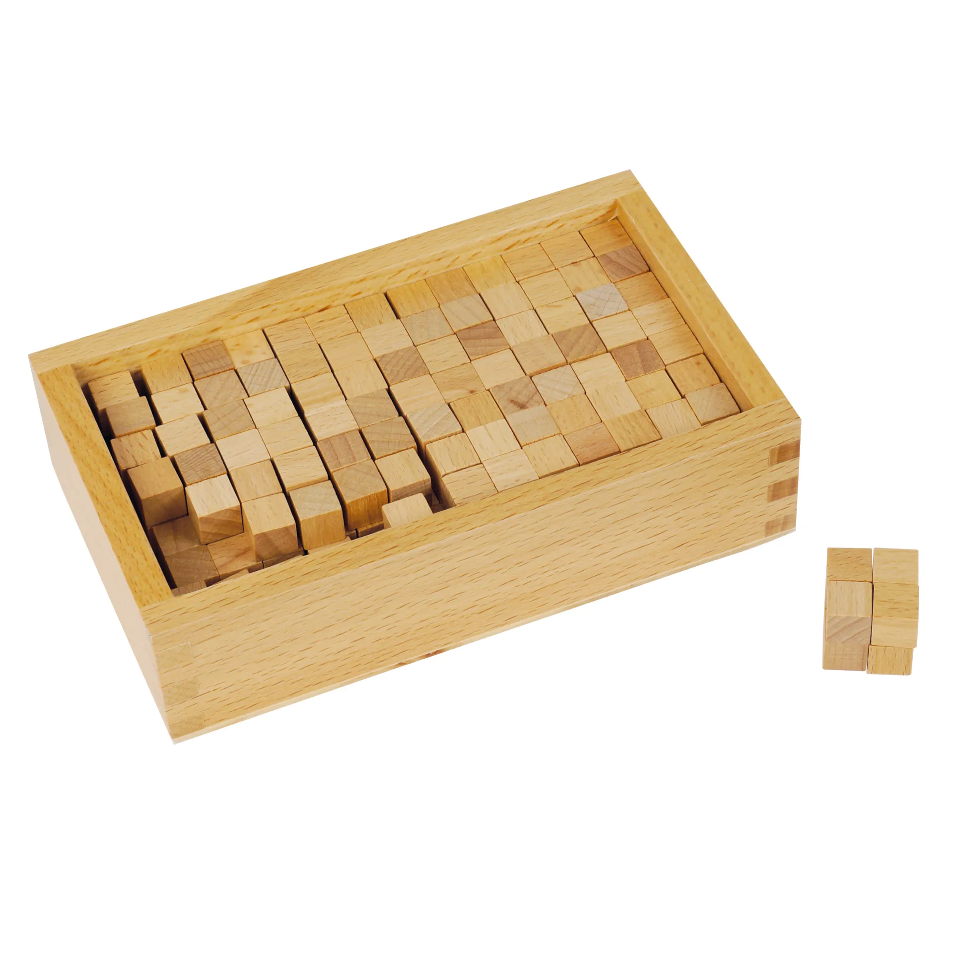 TimeTEX Kasten mit Kuben zum Rosa Turm "Montessori Premium"