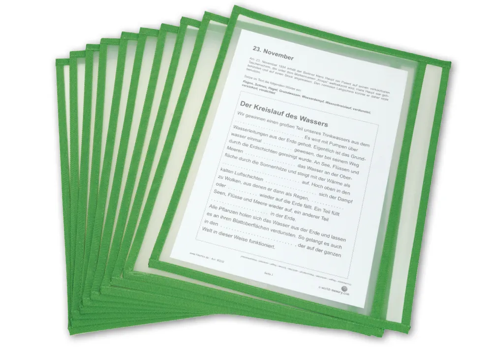 Fundas de aprendizaje y colección A4-Plus con borde de color, 10 unidades.