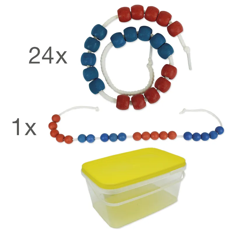 Klassensatz Rechenketten XL blau/rot, 25-tlg., in Stapel-Box