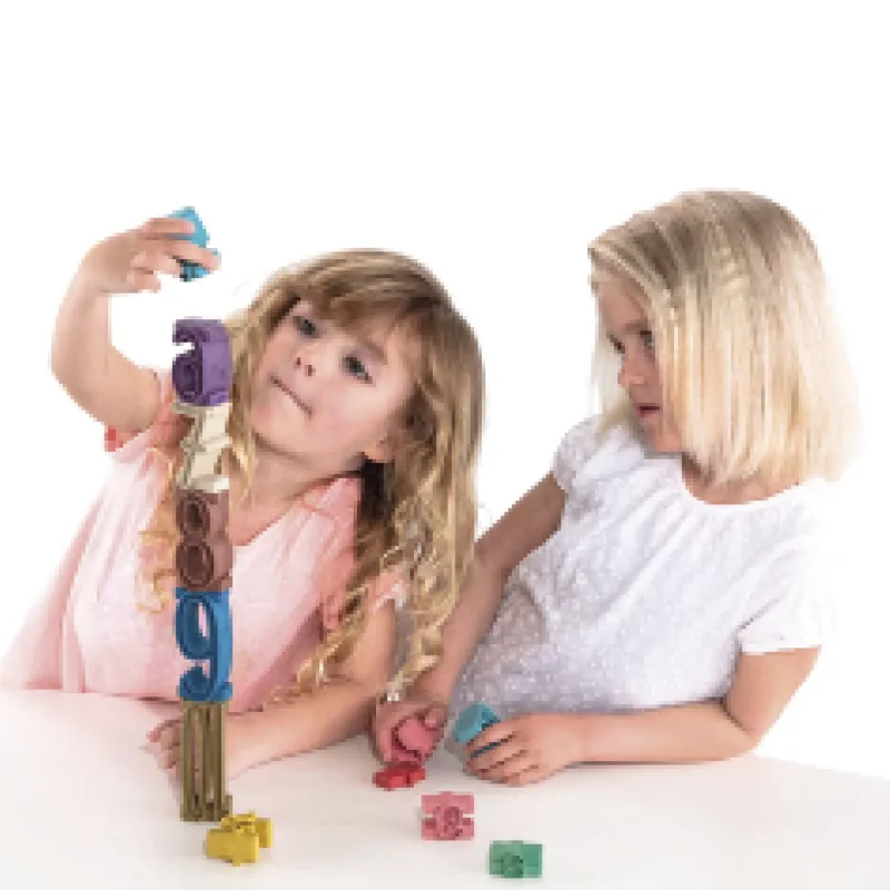 Stapel-Zahlen "Zahl-auf-Zahl", 34-tlg., "Montessori-Farben" "Montessori Premium"