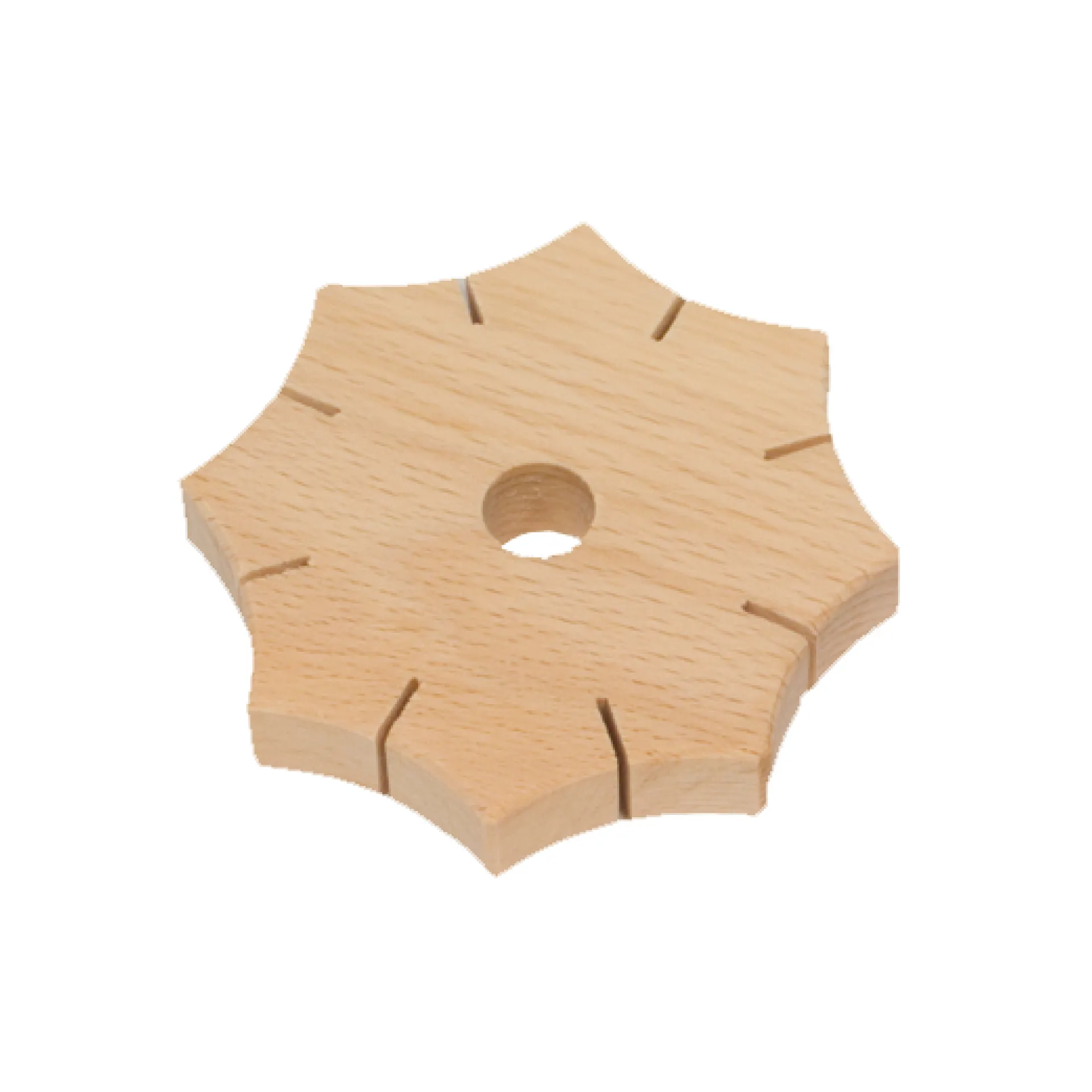 Knüpfstern aus Holz, ca. 8,5 cm ø