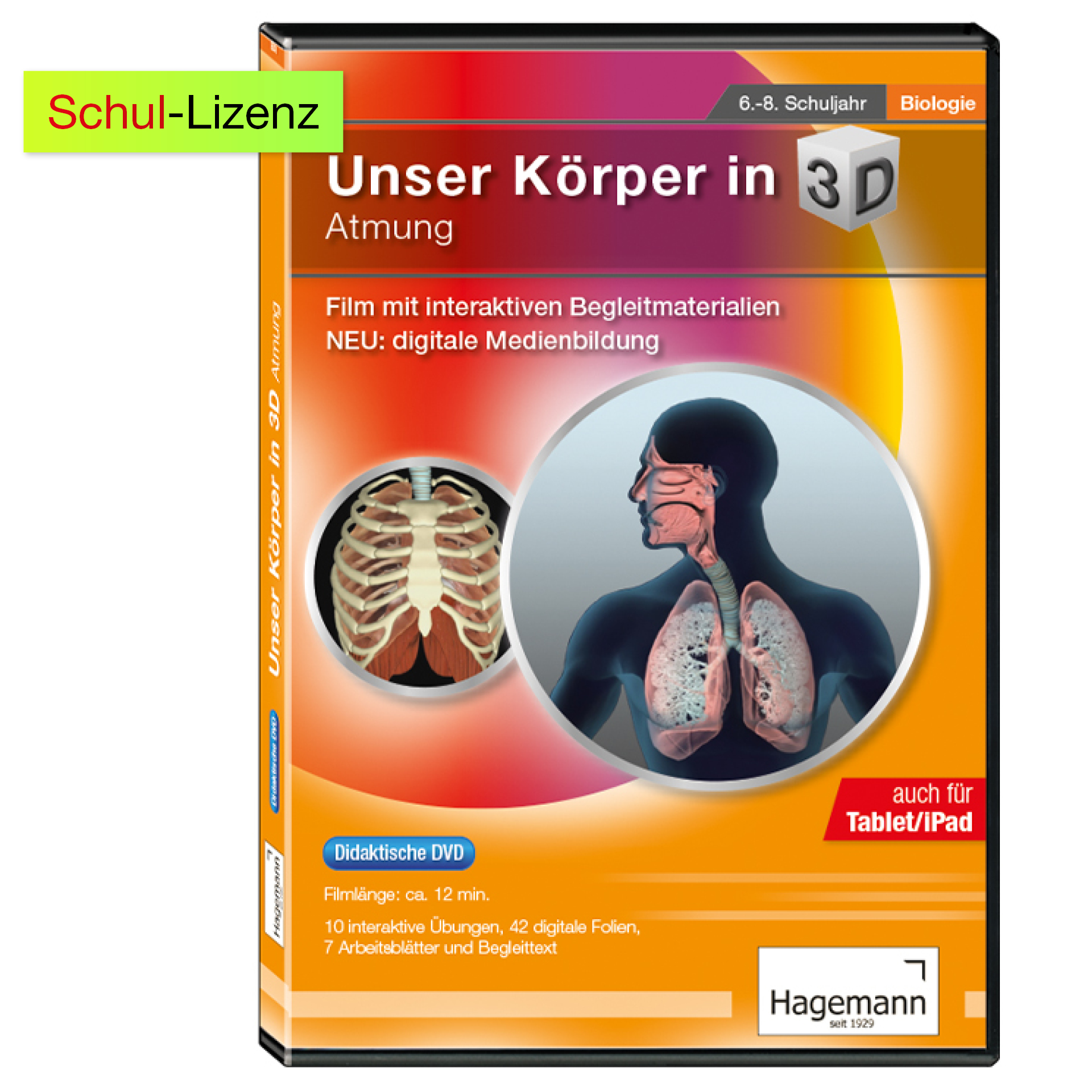 Didaktische DVD "Unser Körper in 3D: Atmung", tabletfähig