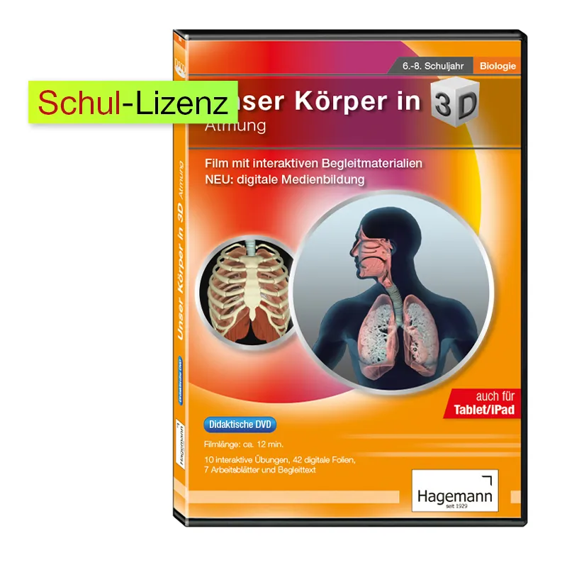 Didaktische DVD "Unser Körper in 3D: Atmung", tabletfähig