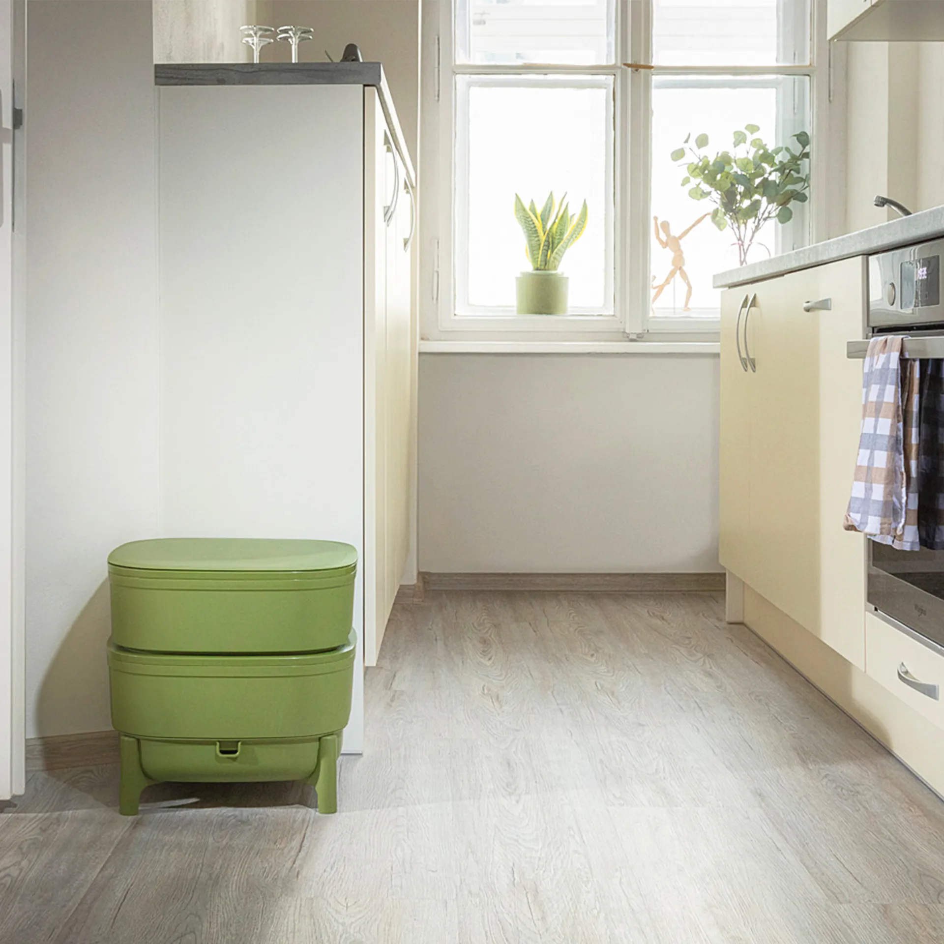 Indoor-Komposter aus Kunststoff, 38x38x38 cm