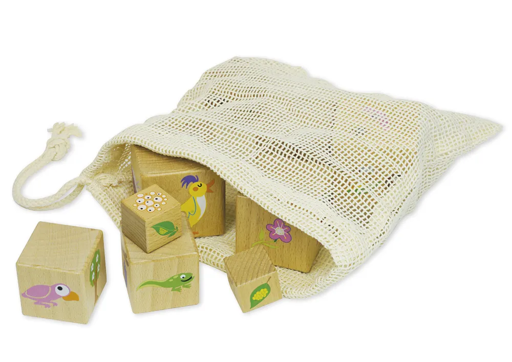 Holzwürfel "Lebenszyklus", 10 Stück