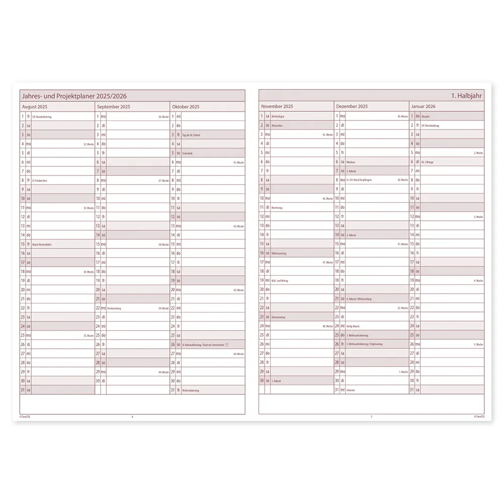 TimeTEX Kompakt-Lehrerkalender A5-Plus 2026/2027