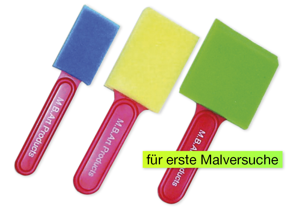 Schaumstoff-Flachpinsel Set, 3-tlg.