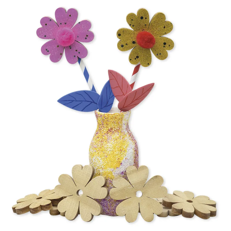 Blumen aus Holz, gross, 20 Stück