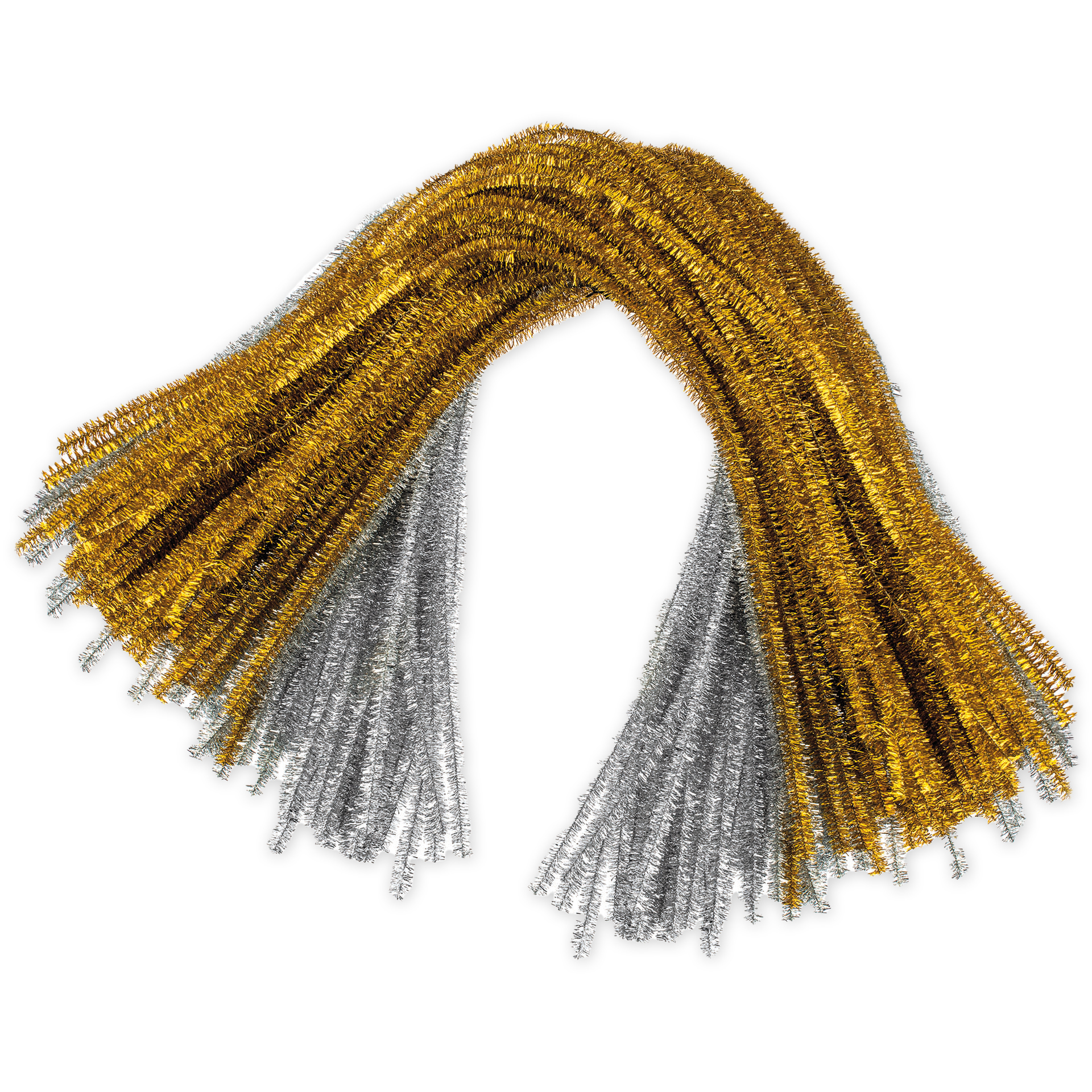 Pfeifenputzer gold und silber, 50 cm, 160 Stück