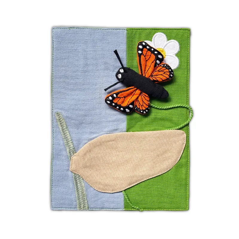 Stoffen kaarten "Levenscyclus Vlinder", 4-delig