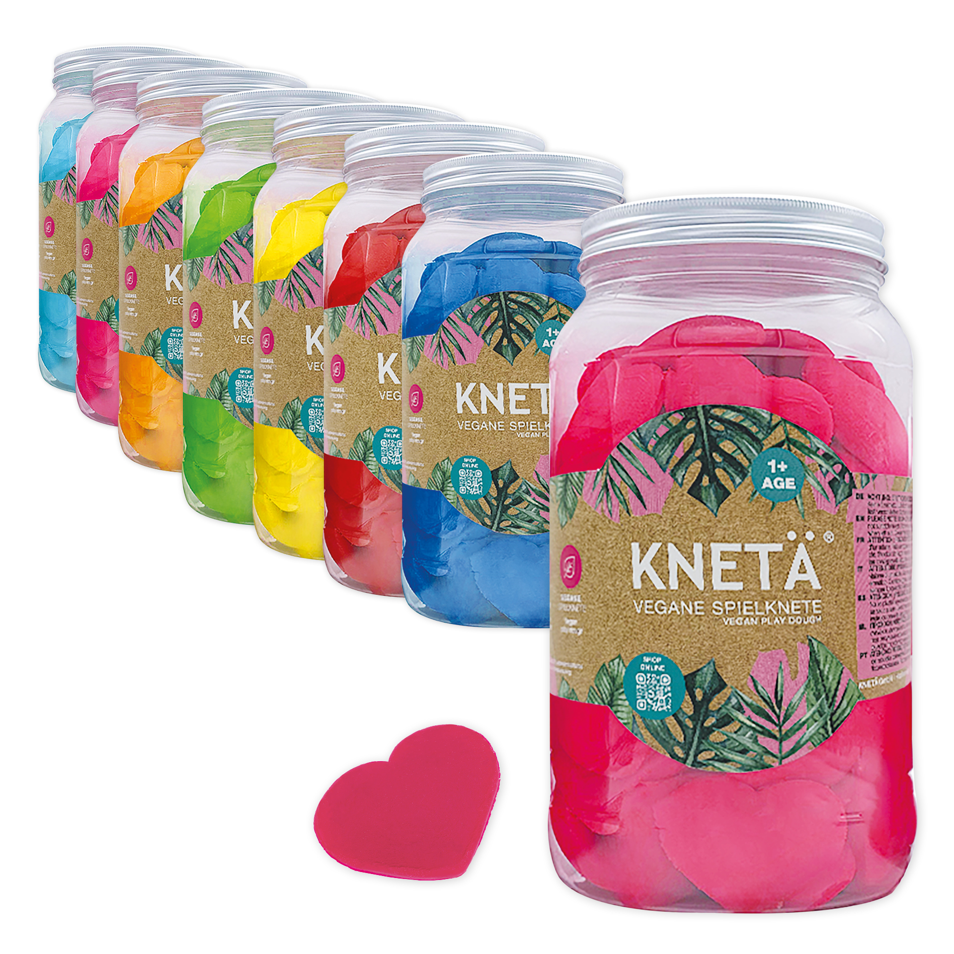 TimeTEX Soft-Knete "Knetä" in Herzform, vegan, 80 Stück