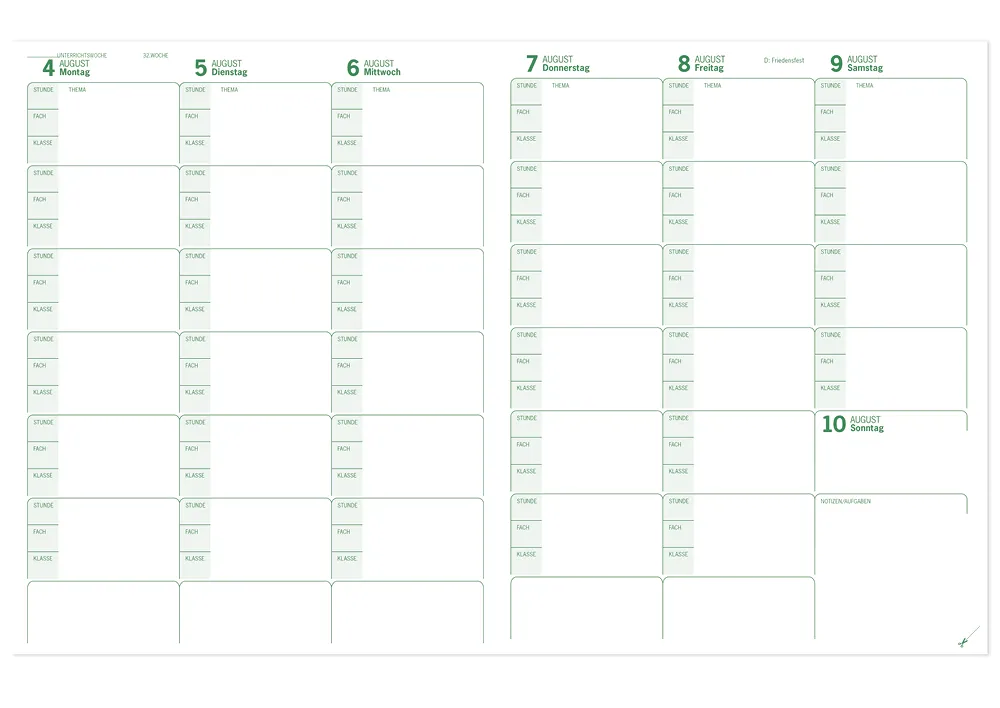 s+w Unterrichts-Planer A4++ 26/27 - 6 Stunden