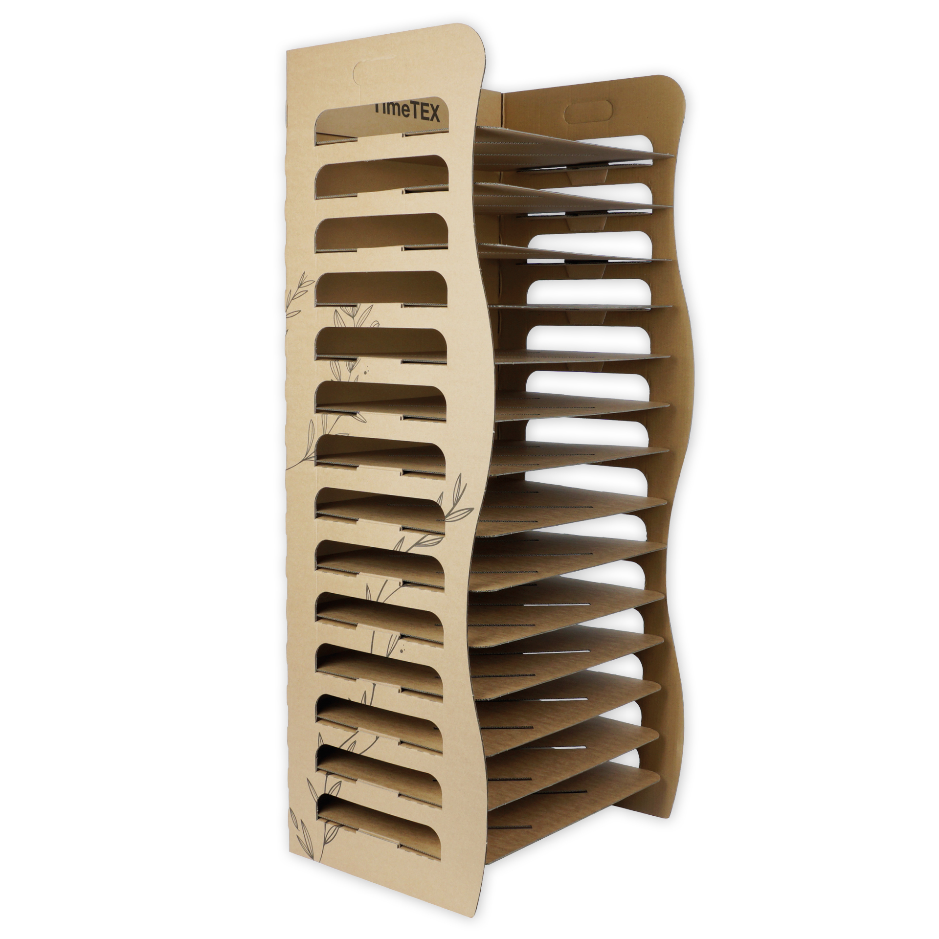 TimeTEX Papier-Trockenregal aus Pappe, 14 Böden, 110x47x36 cm