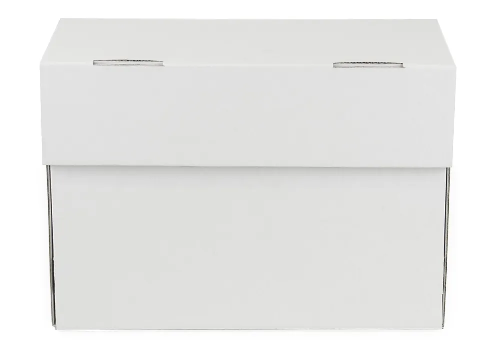 Pudełko na karty indeksowe A6, kartonowe, ze składaną pokrywką, niezadrukowane