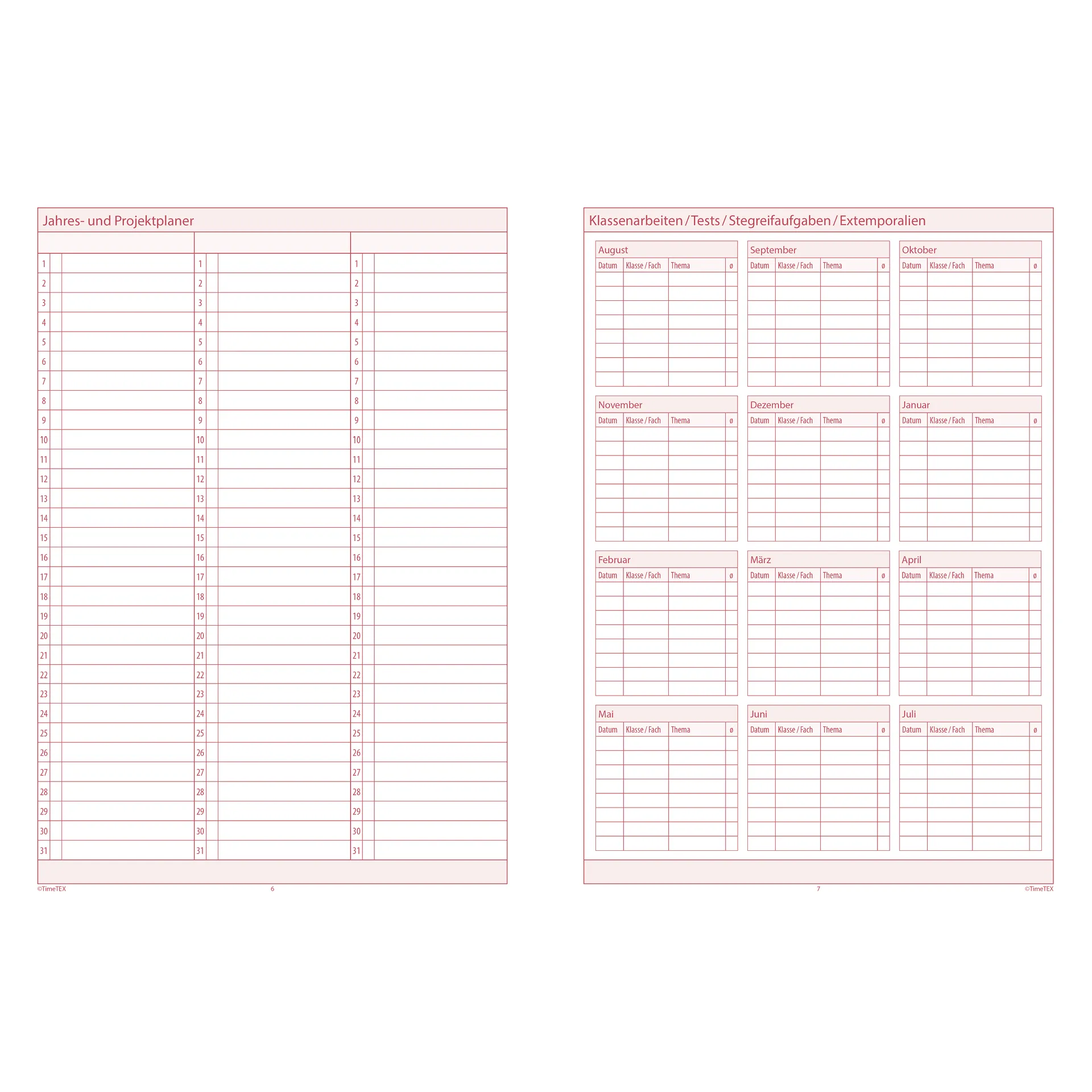 TimeTEX Referendariats-Planer "Documento lose Blatteinlage", A4 TimeTEX Referendariats-Planer "Documento lose Blatteinlage", A4