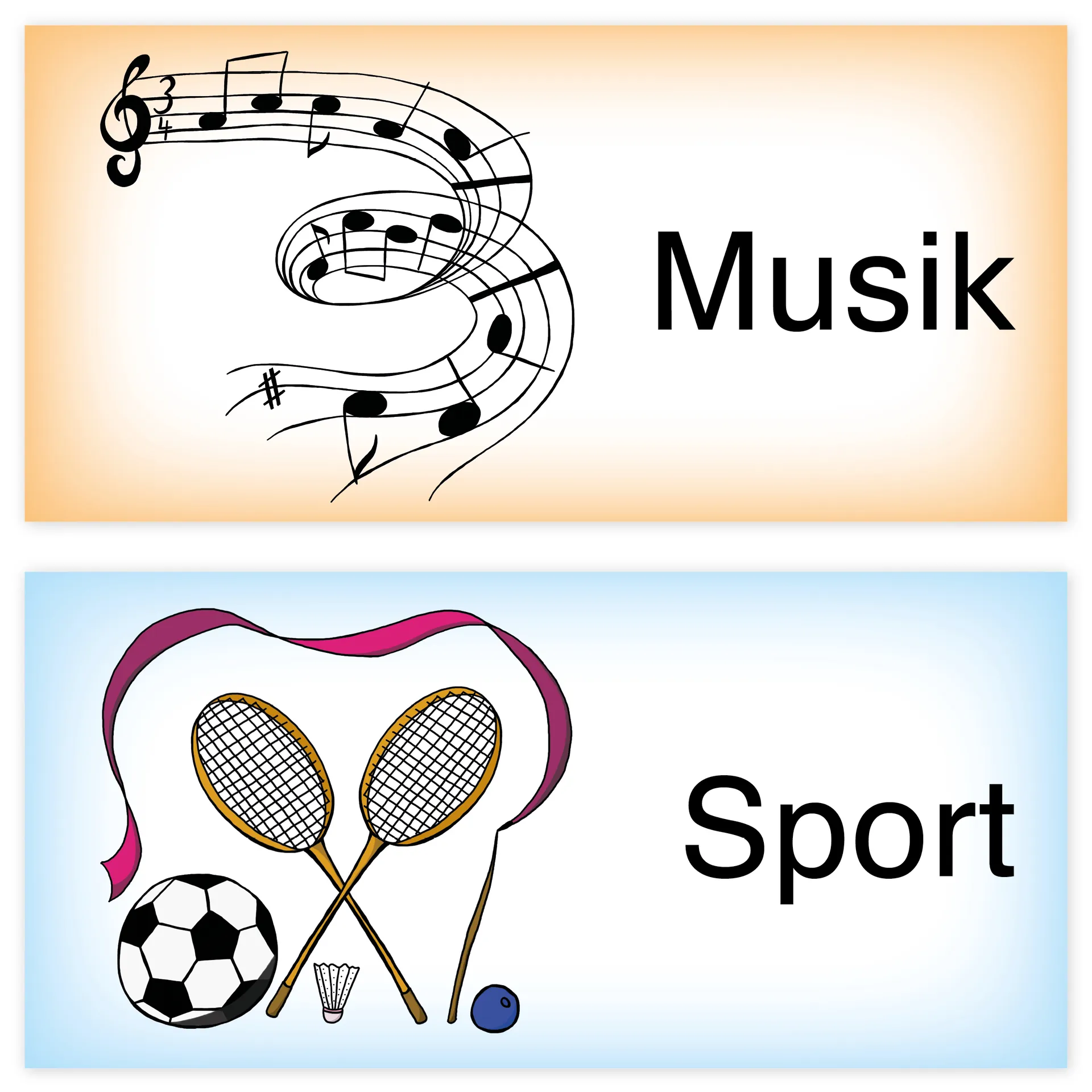 Stundenplan-Bildkarten aus Pappe, magnetisch, 40-tlg.