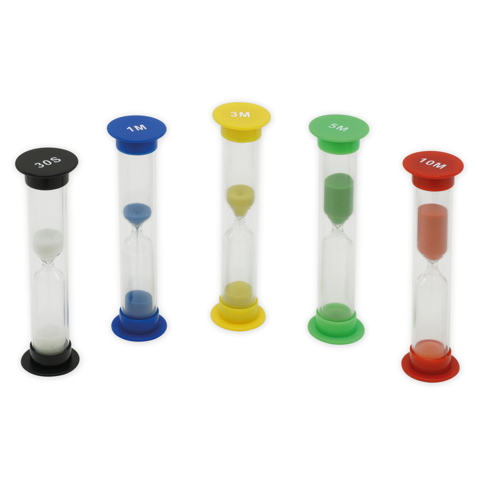 Timeglas sæt 20 stk, 9 cm høj, 2,5 cm ø, i kuffert Timeglas sæt 20 stk, 9 cm høj, 2,5 cm ø, i kuffert