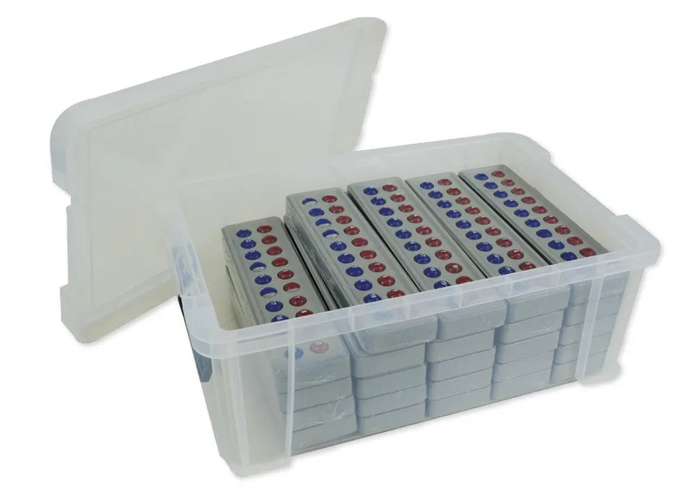 Klassensatz ABACO für 20-er Zahlenraum, rot-blau mit Zahlen, 24-tlg., in Box