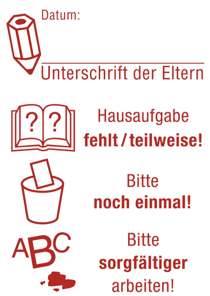 Siebdruck-Stempel "Perpetuum", 4 in 1, "Unterschrift"