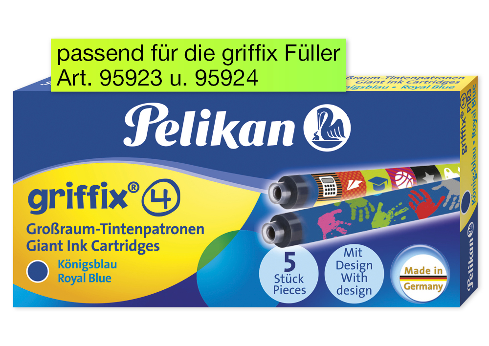 Pelikan griffix Großraum Tintenpatronen blau, 5-tlg.