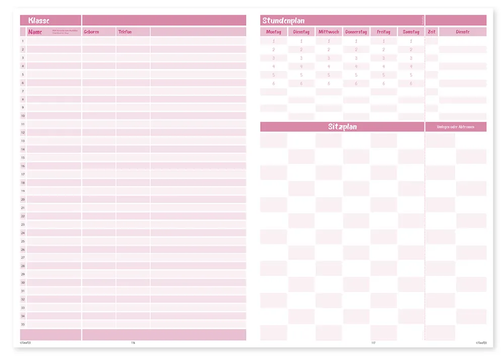 TimeTEX Design-Schulplaner A5-Plus 2026/2027, malve